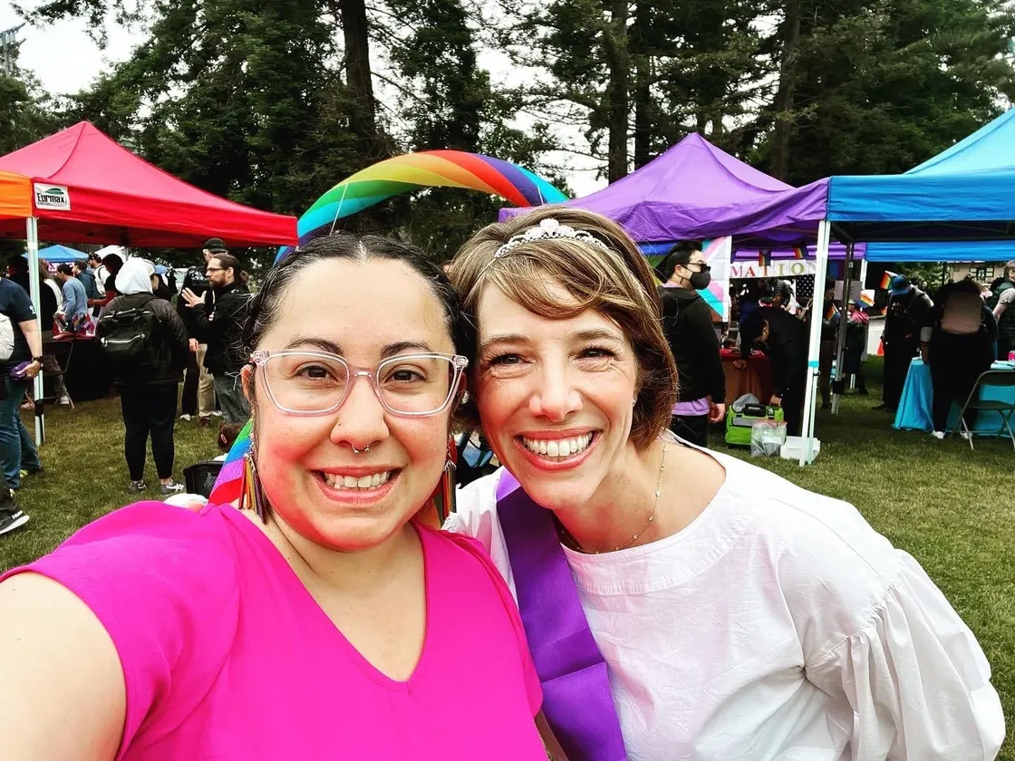 CEC staff at a Pride festival booth
