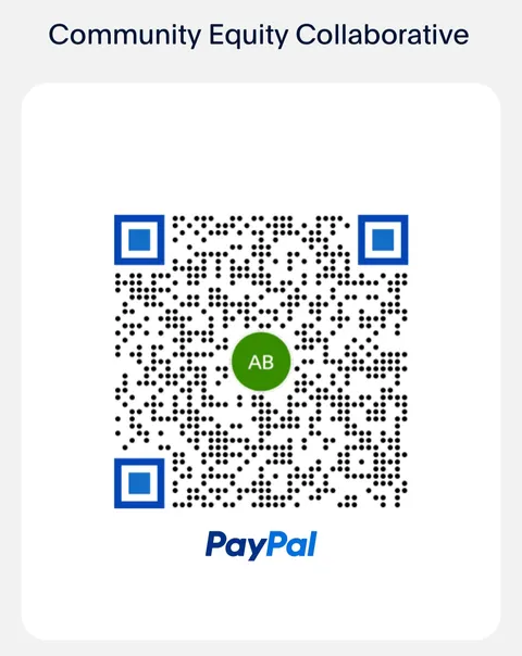 QR code linking to CEC's PayPal donation page
